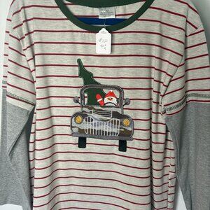 NEW! Christmas Tee for Boys- Boutique Style- Santa in a Camo Truck- Size 9